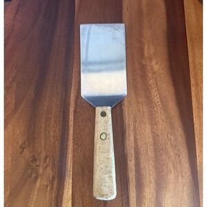 Ontario Knife Co Military Stainless Steel Spatula Wood Handle USA 10.5"